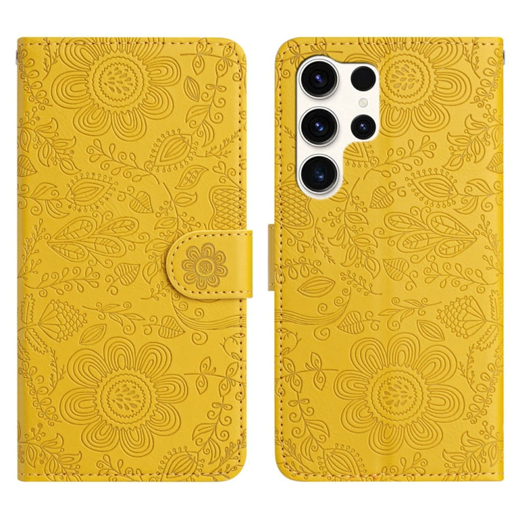 Floral Embossed Pattern Leather Phone Case, For Samsung Galaxy S25 5G, For Samsung Galaxy S25+ 5G, For Samsung Galaxy S25 Ultra 5G, For Samsung Galaxy S24 FE 5G, For Samsung Galaxy S24 Ultra 5G, For Samsung Galaxy S24+ 5G