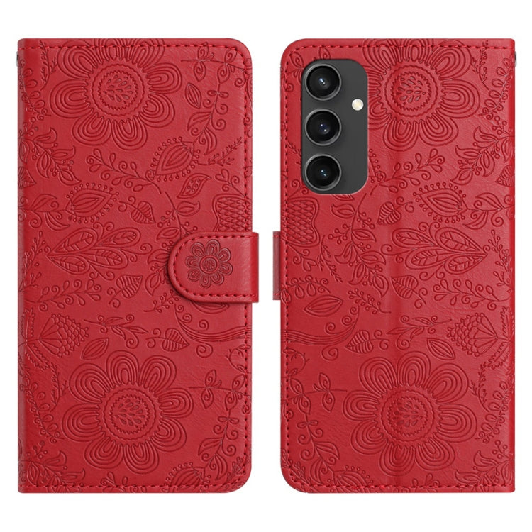 Floral Embossed Pattern Leather Phone Case, For Samsung Galaxy S25 5G, For Samsung Galaxy S25+ 5G, For Samsung Galaxy S25 Ultra 5G, For Samsung Galaxy S24 FE 5G, For Samsung Galaxy S24 Ultra 5G, For Samsung Galaxy S24+ 5G