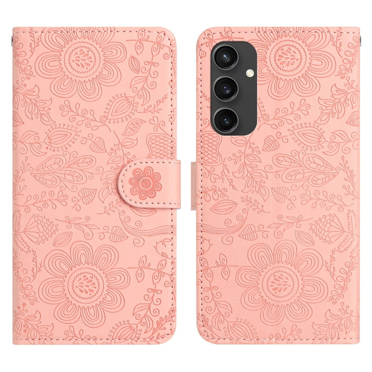 Floral Embossed Pattern Leather Phone Case, For Samsung Galaxy S25 5G, For Samsung Galaxy S25+ 5G, For Samsung Galaxy S25 Ultra 5G, For Samsung Galaxy S24 FE 5G, For Samsung Galaxy S24 Ultra 5G, For Samsung Galaxy S24+ 5G