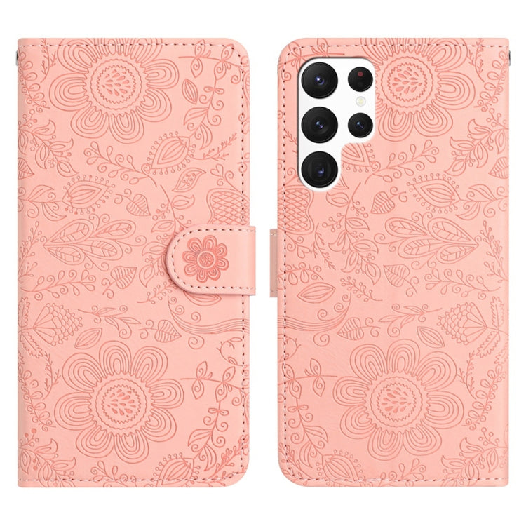 Floral Embossed Pattern Leather Phone Case, For Samsung Galaxy S24 5G, For Samsung Galaxy S23 FE 5G, For Samsung Galaxy S23 Ultra 5G, For Samsung Galaxy S23+ 5G, For Samsung Galaxy S23 5G, For Samsung Galaxy S22 Ultra 5G