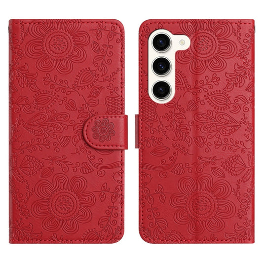 Floral Embossed Pattern Leather Phone Case, For Samsung Galaxy S23 5G, For Samsung Galaxy S22 Ultra 5G, For Samsung Galaxy S22+ 5G, For Samsung Galaxy S22 5G