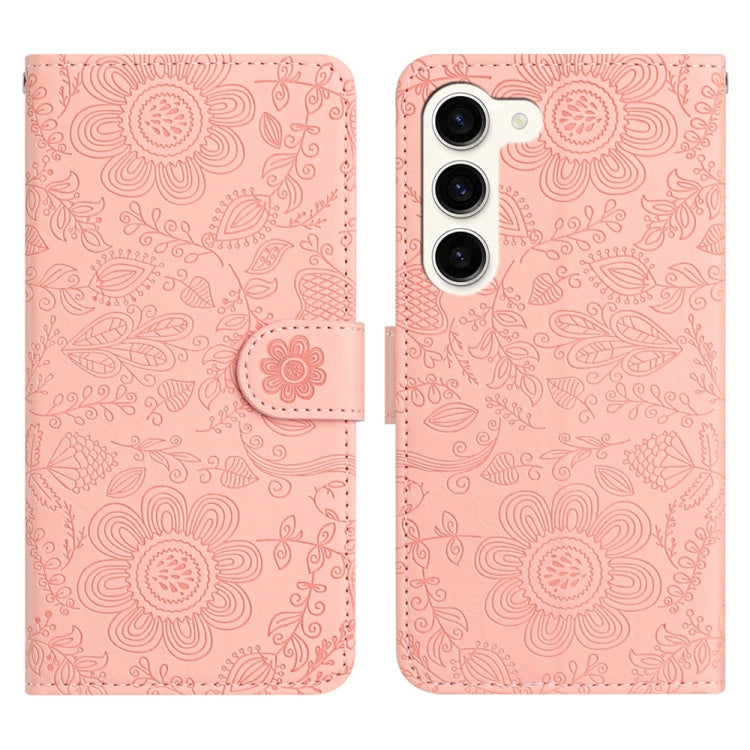 Floral Embossed Pattern Leather Phone Case, For Samsung Galaxy S24 5G, For Samsung Galaxy S23 FE 5G, For Samsung Galaxy S23 Ultra 5G, For Samsung Galaxy S23+ 5G, For Samsung Galaxy S23 5G, For Samsung Galaxy S22 Ultra 5G