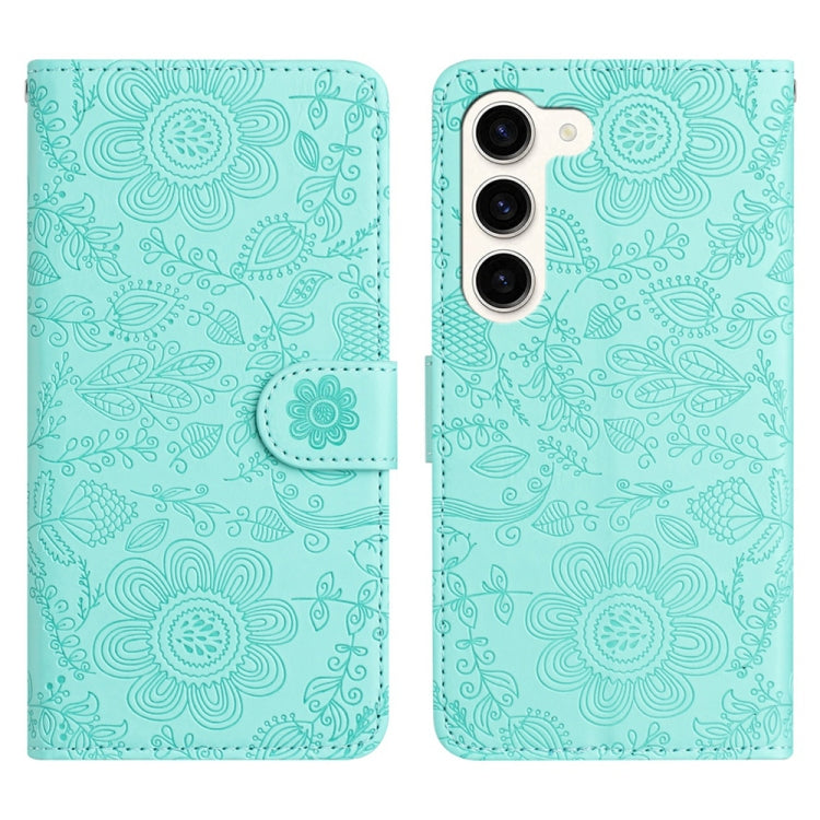 Floral Embossed Pattern Leather Phone Case, For Samsung Galaxy S24 5G, For Samsung Galaxy S23 FE 5G, For Samsung Galaxy S23 Ultra 5G, For Samsung Galaxy S23+ 5G, For Samsung Galaxy S23 5G, For Samsung Galaxy S22 Ultra 5G