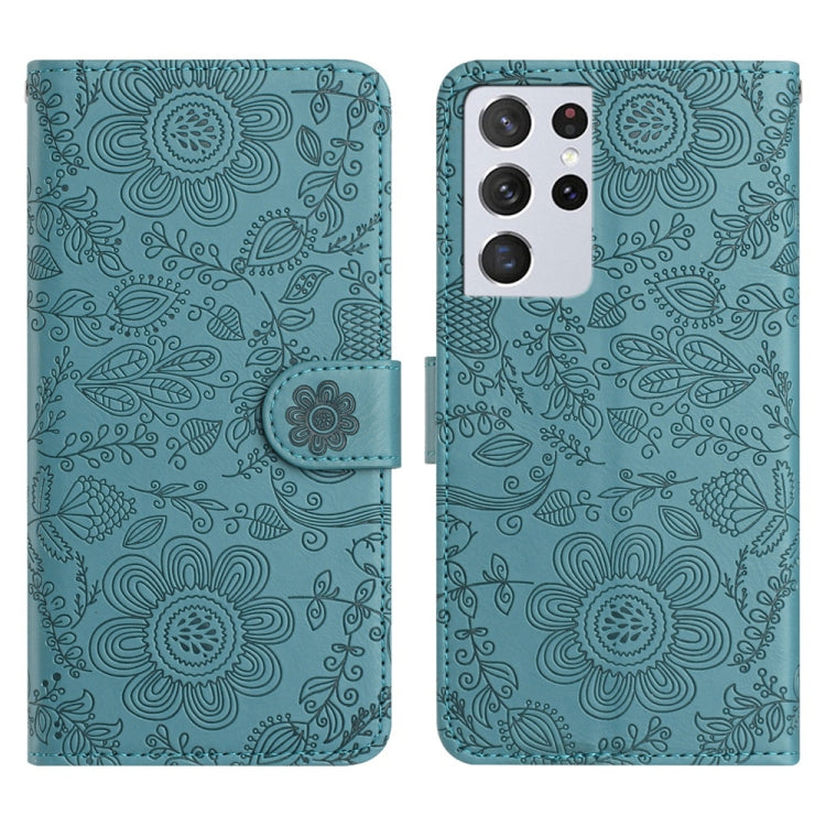 Floral Embossed Pattern Leather Phone Case, For Samsung Galaxy S22+ 5G, For Samsung Galaxy S22 5G, For Samsung Galaxy S21 FE 5G, For Samsung Galaxy S21 5G, For Samsung Galaxy S21+ 5G, For Samsung Galaxy S21 Ultra 5G