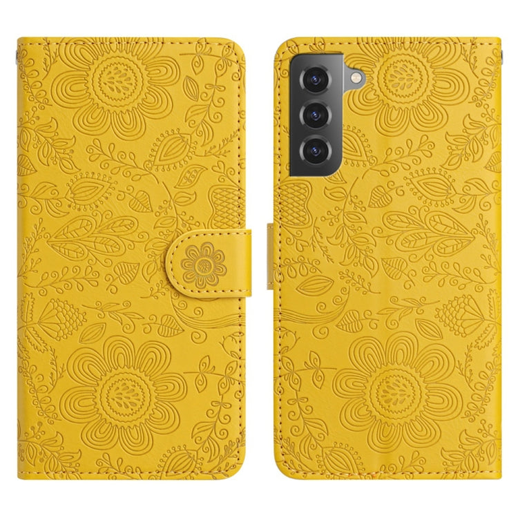 Floral Embossed Pattern Leather Phone Case, For Samsung Galaxy S22+ 5G, For Samsung Galaxy S22 5G, For Samsung Galaxy S21 FE 5G, For Samsung Galaxy S21 5G, For Samsung Galaxy S21+ 5G, For Samsung Galaxy S21 Ultra 5G