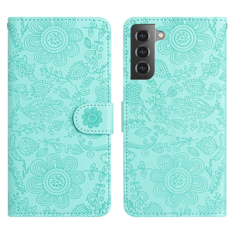 Floral Embossed Pattern Leather Phone Case, For Samsung Galaxy S22+ 5G, For Samsung Galaxy S22 5G, For Samsung Galaxy S21 FE 5G, For Samsung Galaxy S21 5G, For Samsung Galaxy S21+ 5G, For Samsung Galaxy S21 Ultra 5G