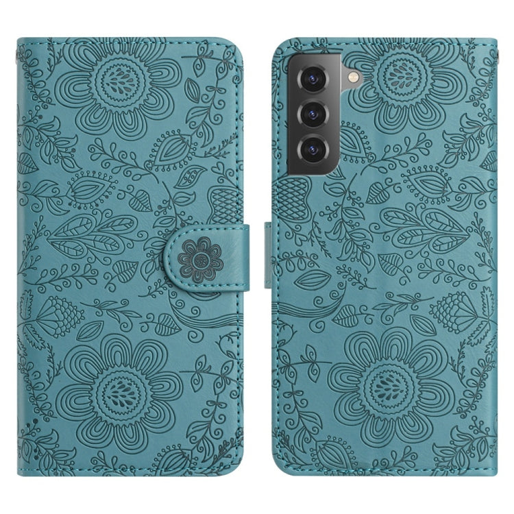 Floral Embossed Pattern Leather Phone Case, For Samsung Galaxy S22+ 5G, For Samsung Galaxy S22 5G, For Samsung Galaxy S21 FE 5G, For Samsung Galaxy S21 5G, For Samsung Galaxy S21+ 5G, For Samsung Galaxy S21 Ultra 5G