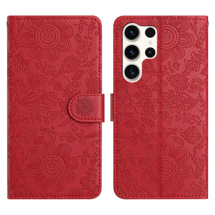 Floral Embossed Pattern Leather Phone Case, For Samsung Galaxy S25 5G, For Samsung Galaxy S25+ 5G, For Samsung Galaxy S25 Ultra 5G, For Samsung Galaxy S24 FE 5G, For Samsung Galaxy S24 Ultra 5G, For Samsung Galaxy S24+ 5G