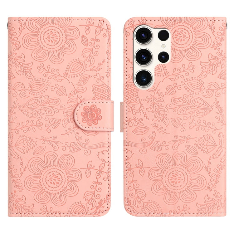 Floral Embossed Pattern Leather Phone Case, For Samsung Galaxy S25 5G, For Samsung Galaxy S25+ 5G, For Samsung Galaxy S25 Ultra 5G, For Samsung Galaxy S24 FE 5G, For Samsung Galaxy S24 Ultra 5G, For Samsung Galaxy S24+ 5G