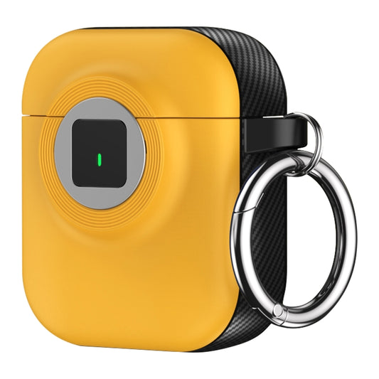 Camera Series PC + TPU Headset Shockproof Carbon Fibre Case, For AirPods 1 / 2