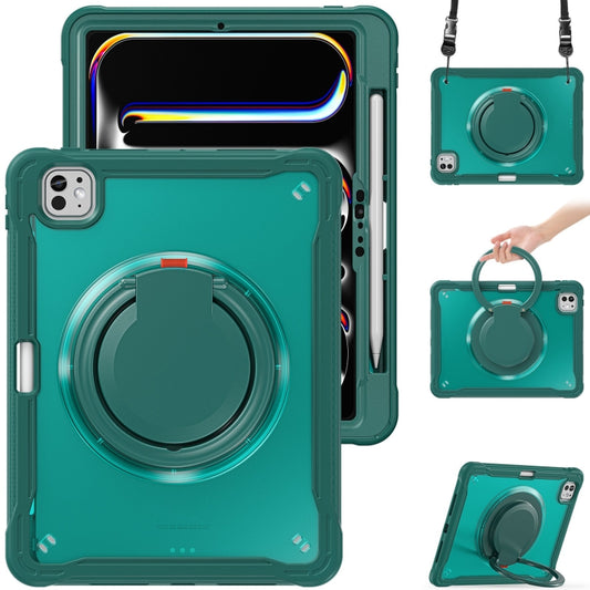 Powerful Sailor Ring Holder Heavy Duty Hybrid Tablet Case with Strap, For iPad Pro 11 2024