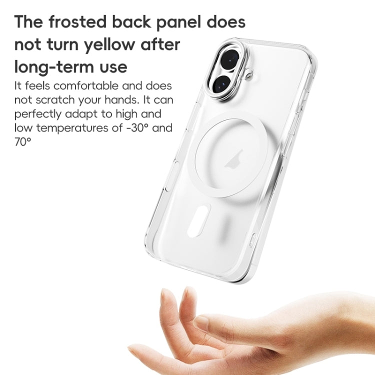 ZGA Magsafe Clear PC Tempered Glass Phone Case, For iPhone 16 Pro Max, For iPhone 16 Pro, For iPhone 16 Plus, For iPhone 16