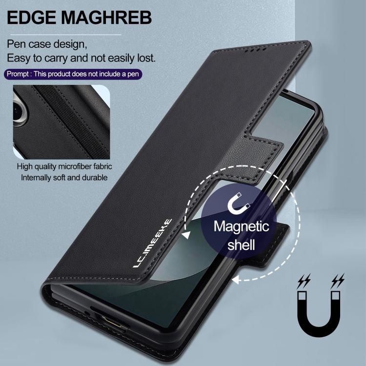 LC.IMEEKE L1 Series Frosted Fine Texture PU Phone Case with Pen Slot, Pen Not Included
