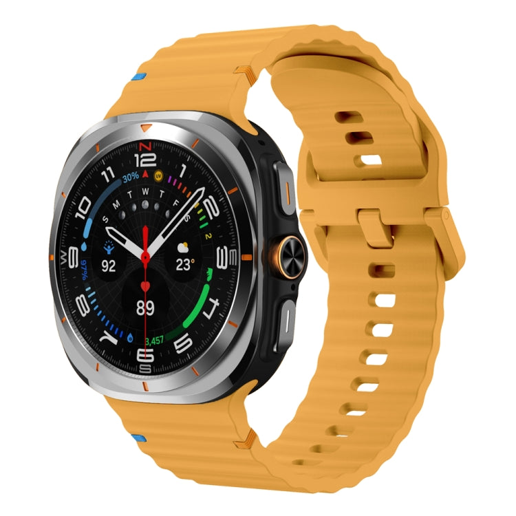 Wavy Grain Stitched Silicone Watch Band, For Samsung Galaxy Watch Ultra 47mm / Ultra 2025