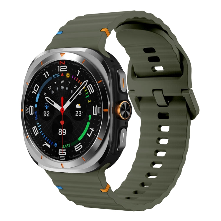 Wavy Grain Stitched Silicone Watch Band, For Samsung Galaxy Watch Ultra 47mm / Ultra 2025