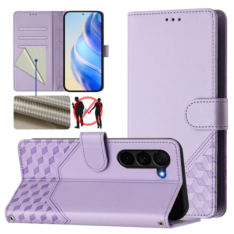 Honeycomb Embossing RFID Leather Phone Case