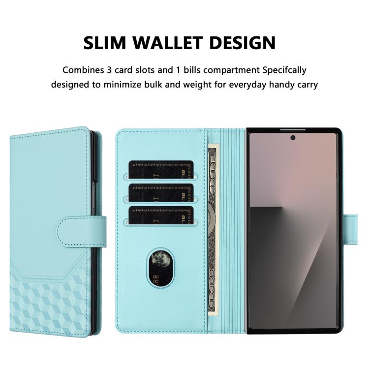 Honeycomb Embossing RFID Leather Phone Case