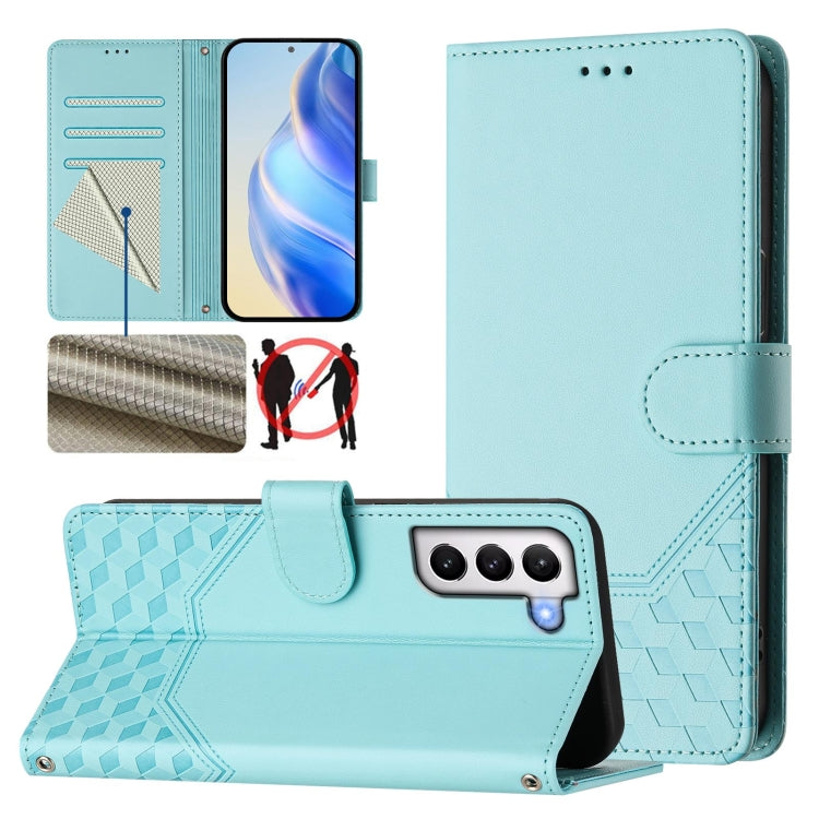 Honeycomb Embossing RFID Leather Phone Case, For Samsung Galaxy S21 5G, For Samsung Galaxy S21+ 5G, For Samsung Galaxy S21 Ultra 5G