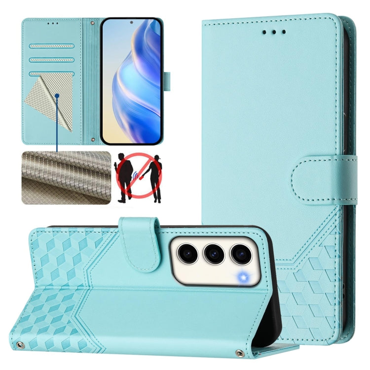 Honeycomb Embossing RFID Leather Phone Case, For Samsung Galaxy S23 5G, For Samsung Galaxy S22 Ultra 5G, For Samsung Galaxy S22+ 5G, For Samsung Galaxy S22 5G, For Samsung Galaxy S21 FE 5G