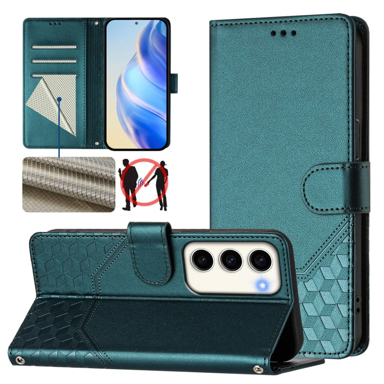 Honeycomb Embossing RFID Leather Phone Case, For Samsung Galaxy S23 5G, For Samsung Galaxy S22 Ultra 5G, For Samsung Galaxy S22+ 5G, For Samsung Galaxy S22 5G, For Samsung Galaxy S21 FE 5G