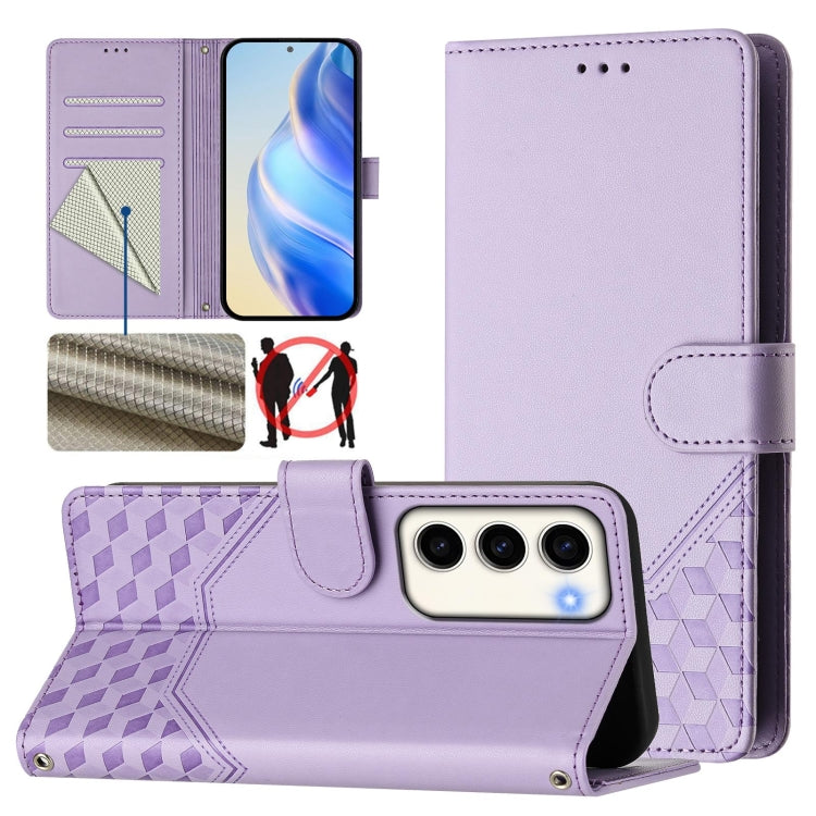 Honeycomb Embossing RFID Leather Phone Case, For Samsung Galaxy S23 5G, For Samsung Galaxy S22 Ultra 5G, For Samsung Galaxy S22+ 5G, For Samsung Galaxy S22 5G, For Samsung Galaxy S21 FE 5G