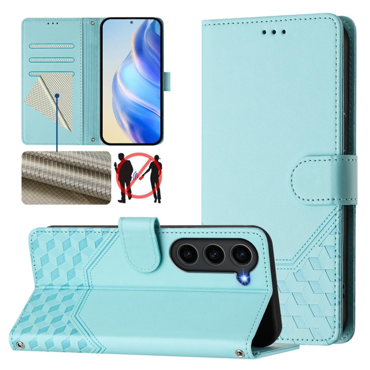 Honeycomb Embossing RFID Leather Phone Case, For Samsung Galaxy S24+ 5G, For Samsung Galaxy S24 5G, For Samsung Galaxy S23 FE 5G, For Samsung Galaxy S23 Ultra 5G, For Samsung Galaxy S23+ 5G