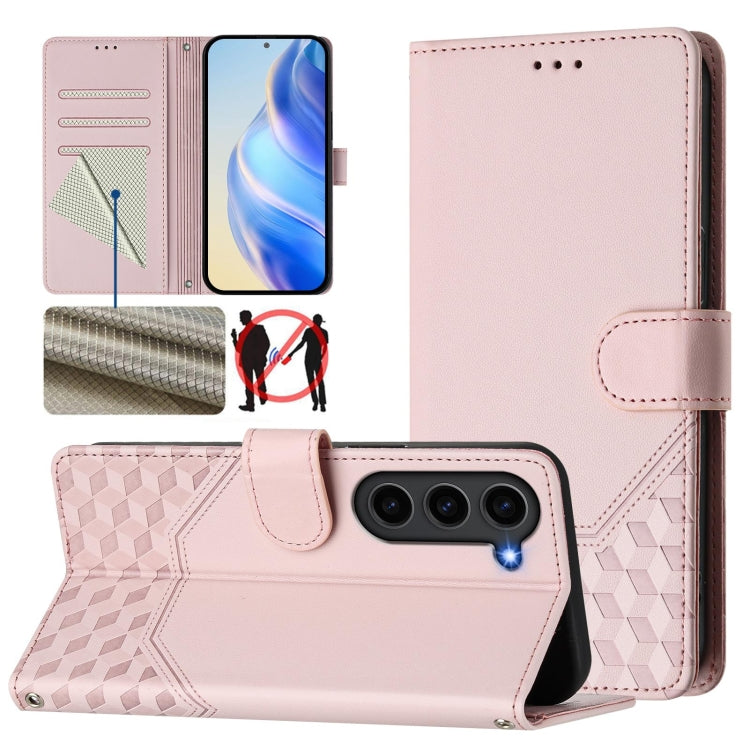 Honeycomb Embossing RFID Leather Phone Case, For Samsung Galaxy S24+ 5G, For Samsung Galaxy S24 5G, For Samsung Galaxy S23 FE 5G, For Samsung Galaxy S23 Ultra 5G, For Samsung Galaxy S23+ 5G