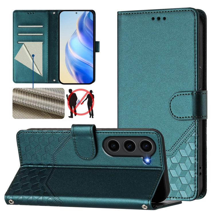 Honeycomb Embossing RFID Leather Phone Case, For Samsung Galaxy S24+ 5G, For Samsung Galaxy S24 5G, For Samsung Galaxy S23 FE 5G, For Samsung Galaxy S23 Ultra 5G, For Samsung Galaxy S23+ 5G