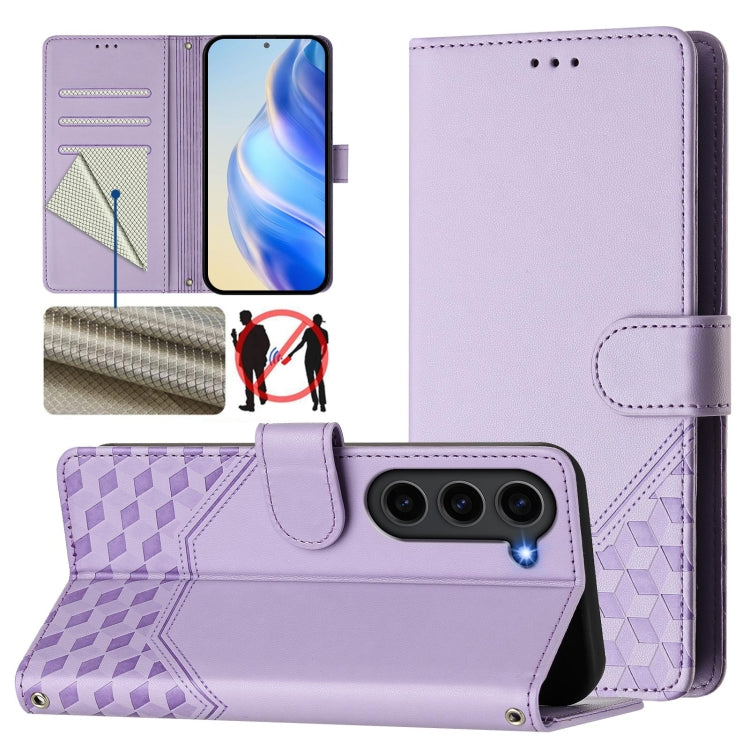 Honeycomb Embossing RFID Leather Phone Case, For Samsung Galaxy S24+ 5G, For Samsung Galaxy S24 5G, For Samsung Galaxy S23 FE 5G, For Samsung Galaxy S23 Ultra 5G, For Samsung Galaxy S23+ 5G