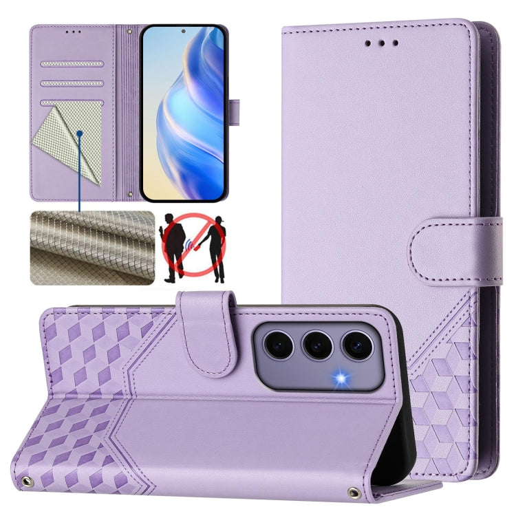 Honeycomb Embossing RFID Leather Phone Case, For Samsung Galaxy S24+ 5G, For Samsung Galaxy S24 5G, For Samsung Galaxy S23 FE 5G, For Samsung Galaxy S23 Ultra 5G, For Samsung Galaxy S23+ 5G