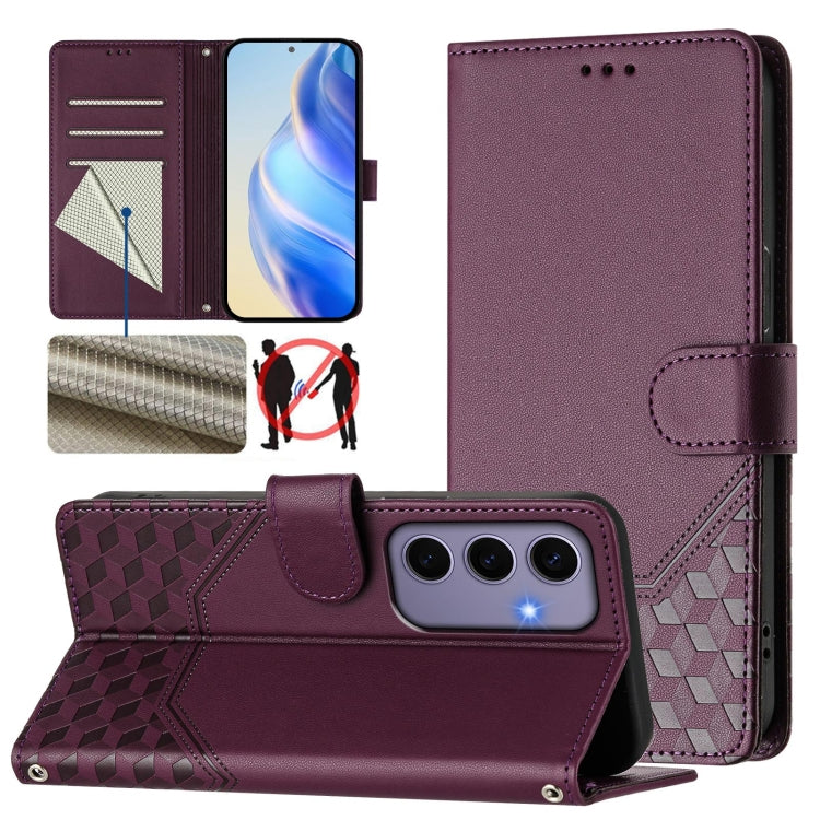 Honeycomb Embossing RFID Leather Phone Case, For Samsung Galaxy S24+ 5G, For Samsung Galaxy S24 5G, For Samsung Galaxy S23 FE 5G, For Samsung Galaxy S23 Ultra 5G, For Samsung Galaxy S23+ 5G