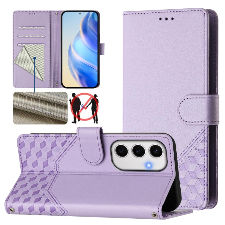 Honeycomb Embossing RFID Leather Phone Case, For Samsung Galaxy S25 5G, For Samsung Galaxy S25+ 5G, For Samsung Galaxy S25 Ultra 5G, For Samsung Galaxy S24 FE 5G, For Samsung Galaxy S24 Ultra 5G