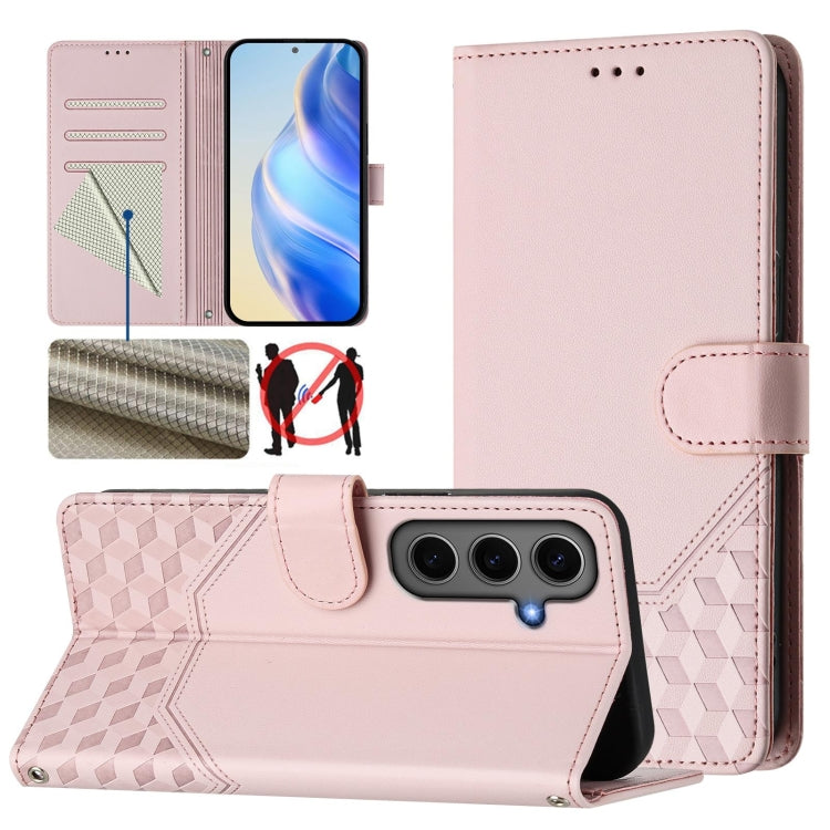 Honeycomb Embossing RFID Leather Phone Case, For Samsung Galaxy S24+ 5G, For Samsung Galaxy S24 5G, For Samsung Galaxy S23 FE 5G, For Samsung Galaxy S23 Ultra 5G, For Samsung Galaxy S23+ 5G