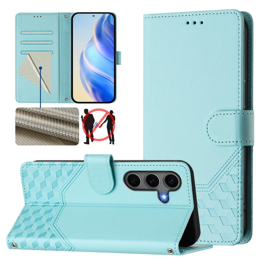 Honeycomb Embossing RFID Leather Phone Case, For Samsung Galaxy S25 5G, For Samsung Galaxy S25+ 5G, For Samsung Galaxy S25 Ultra 5G, For Samsung Galaxy S24 FE 5G, For Samsung Galaxy S24 Ultra 5G