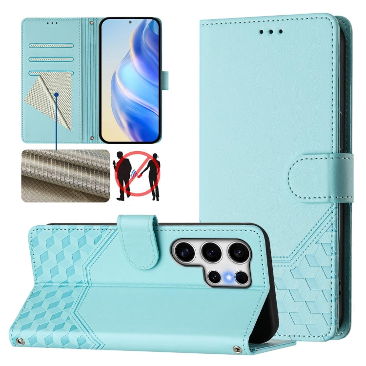 Honeycomb Embossing RFID Leather Phone Case, For Samsung Galaxy S25 5G, For Samsung Galaxy S25+ 5G, For Samsung Galaxy S25 Ultra 5G, For Samsung Galaxy S24 FE 5G, For Samsung Galaxy S24 Ultra 5G