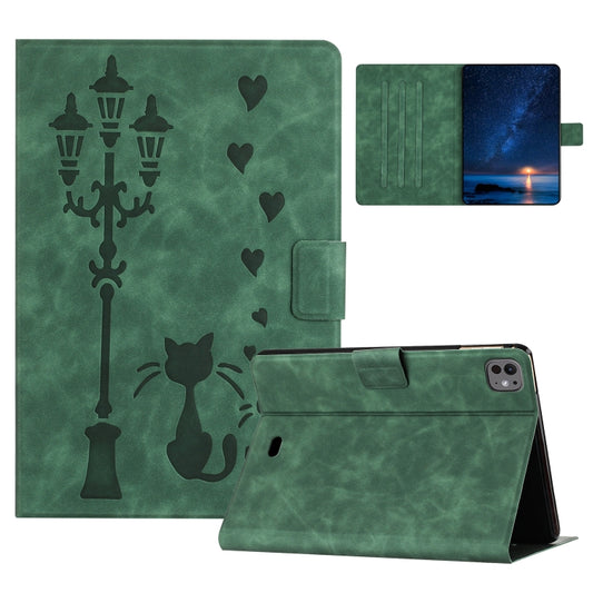 Embossed Couple Cat Smart Tablet Leather Case, For iPad Pro 11 2024, For iPad 10.2 2021 / 2020 / 10.5 2019, For iPad mini 5 / 4 / 3 / 2 / 1, For iPad Air / Air 2 / 9.7 2017 / 2018