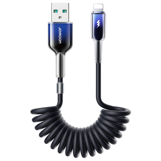 JOYROOM S-A43 3A USB to 8 Pin Coiled Fast Charging Data Cable, USB to 8 Pin