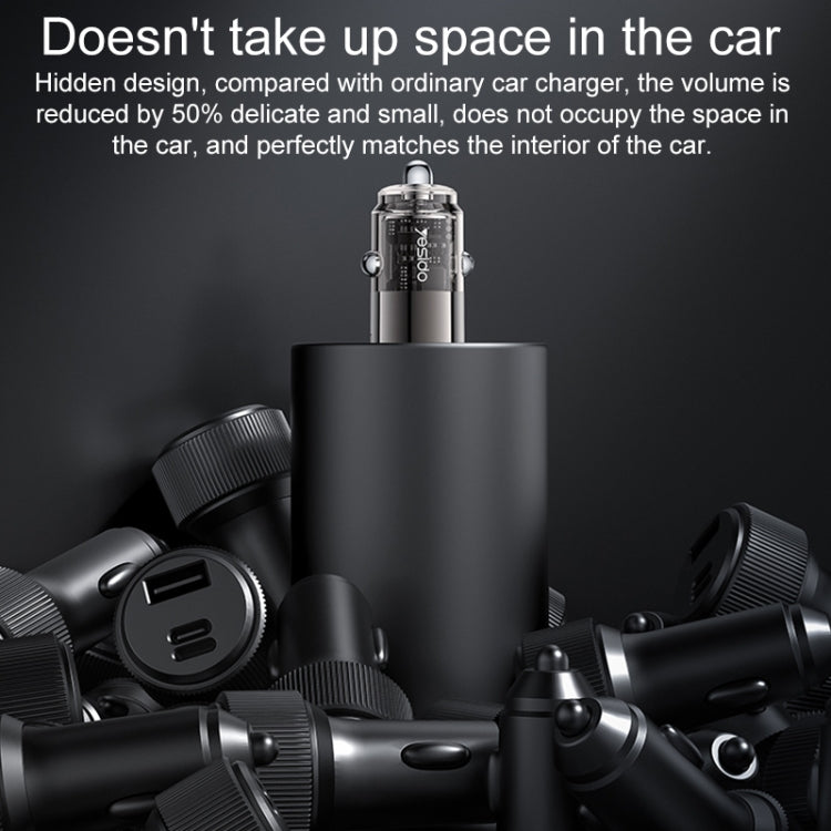 Yesido Y69 PD30W Dual USB-C / Type-C Zinc Alloy Mini Car Charger, Y69