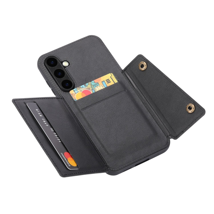 Double Buckle Card Slots Magnetic Phone Case, For Samsung Galaxy S25 5G, For Samsung Galaxy S25+ 5G, For Samsung Galaxy S25 Ultra 5G, For Samsung Galaxy S24 FE 5G