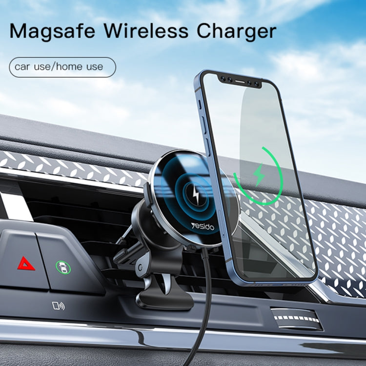 Yesido C131 Detachable 15W Magsafe Magnetic Car Air Outlet Wireless Charger, C131