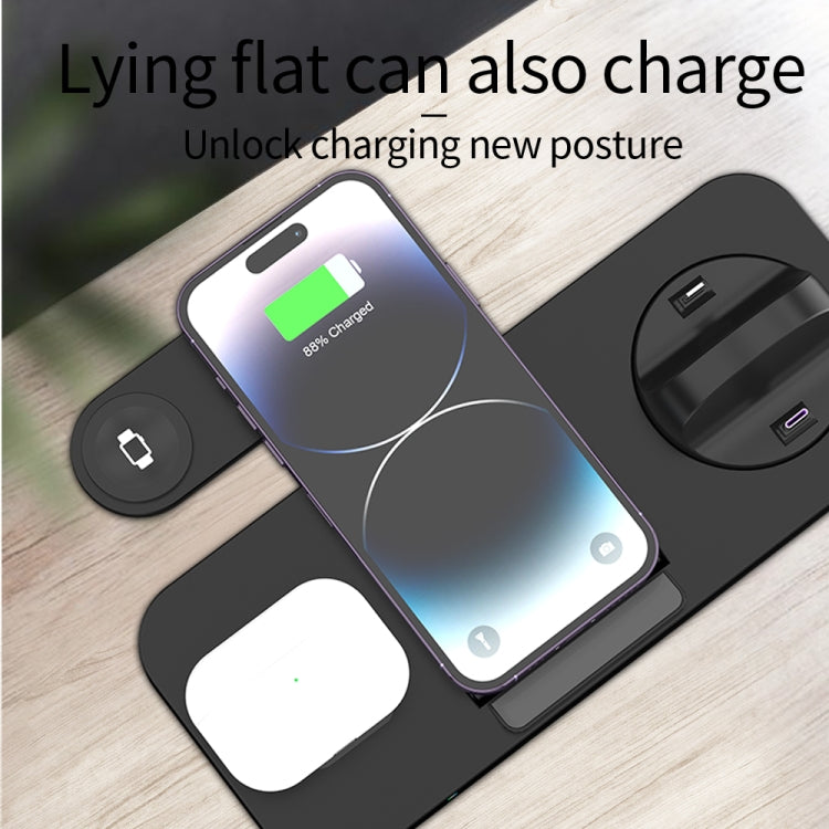 B21 6 in 1 Mobile Phone / Earphone Universal Foldable Wireless Charger, For Huawei Watch, For Samsung Galaxy Watch, For Apple Watch