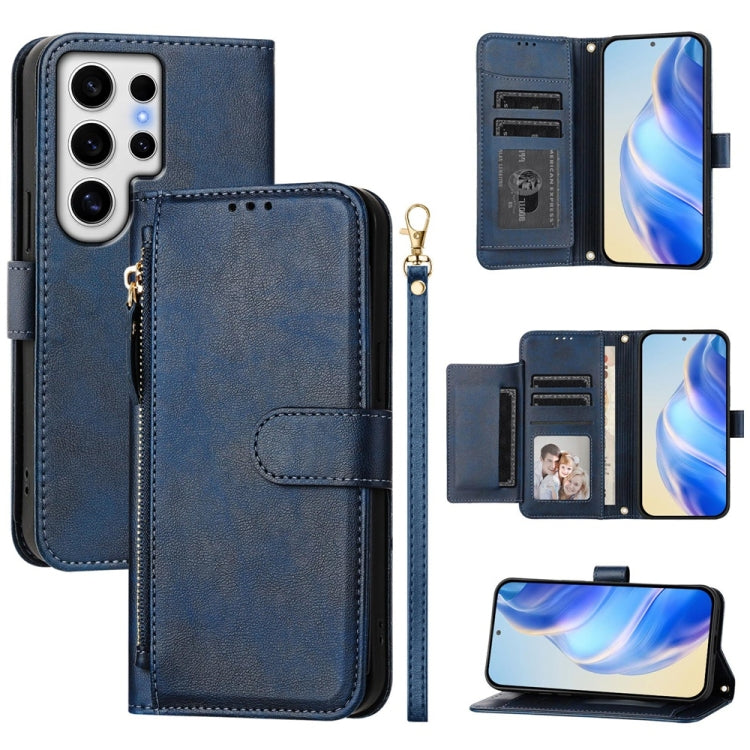 Multi-Card Slots Zipper Wallet Leather Phone Case, For Samsung Galaxy S25 5G, For Samsung Galaxy S25+ 5G, For Samsung Galaxy S25 Ultra 5G, For Samsung Galaxy S24 FE 5G, For Samsung Galaxy S24 Ultra 5G