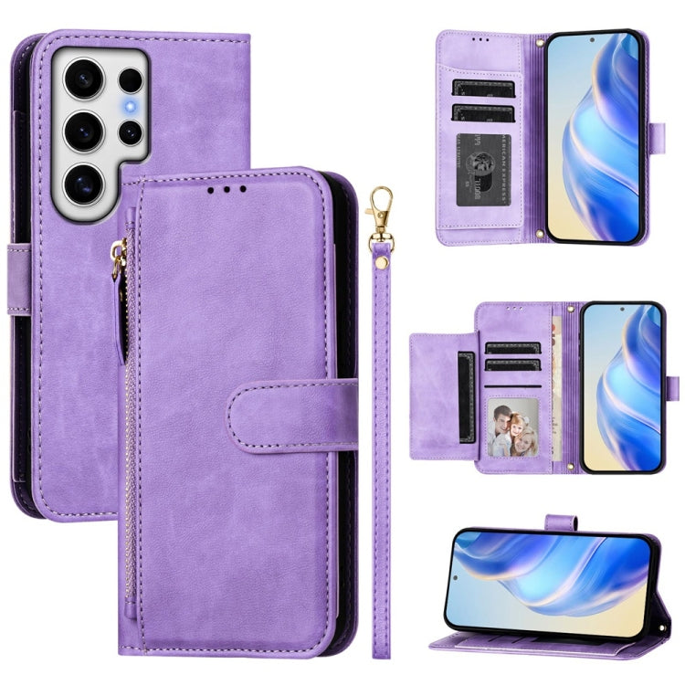 Multi-Card Slots Zipper Wallet Leather Phone Case, For Samsung Galaxy S25 5G, For Samsung Galaxy S25+ 5G, For Samsung Galaxy S25 Ultra 5G, For Samsung Galaxy S24 FE 5G, For Samsung Galaxy S24 Ultra 5G