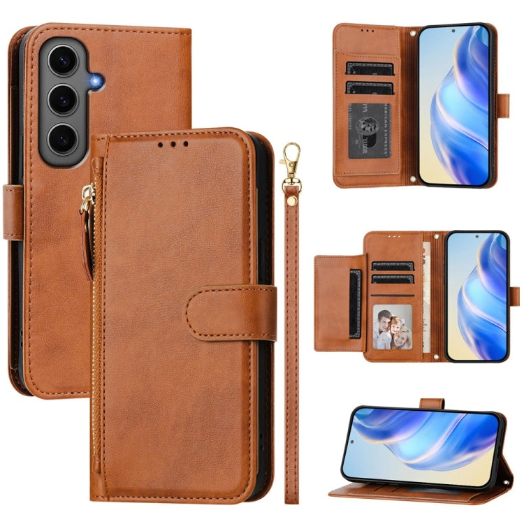 Multi-Card Slots Zipper Wallet Leather Phone Case, For Samsung Galaxy S24+ 5G, For Samsung Galaxy S24 5G, For Samsung Galaxy S23 FE 5G, For Samsung Galaxy S23 Ultra 5G, For Samsung Galaxy S23+ 5G