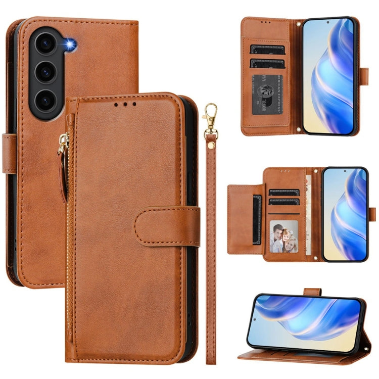 Multi-Card Slots Zipper Wallet Leather Phone Case, For Samsung Galaxy S24+ 5G, For Samsung Galaxy S24 5G, For Samsung Galaxy S23 FE 5G, For Samsung Galaxy S23 Ultra 5G, For Samsung Galaxy S23+ 5G