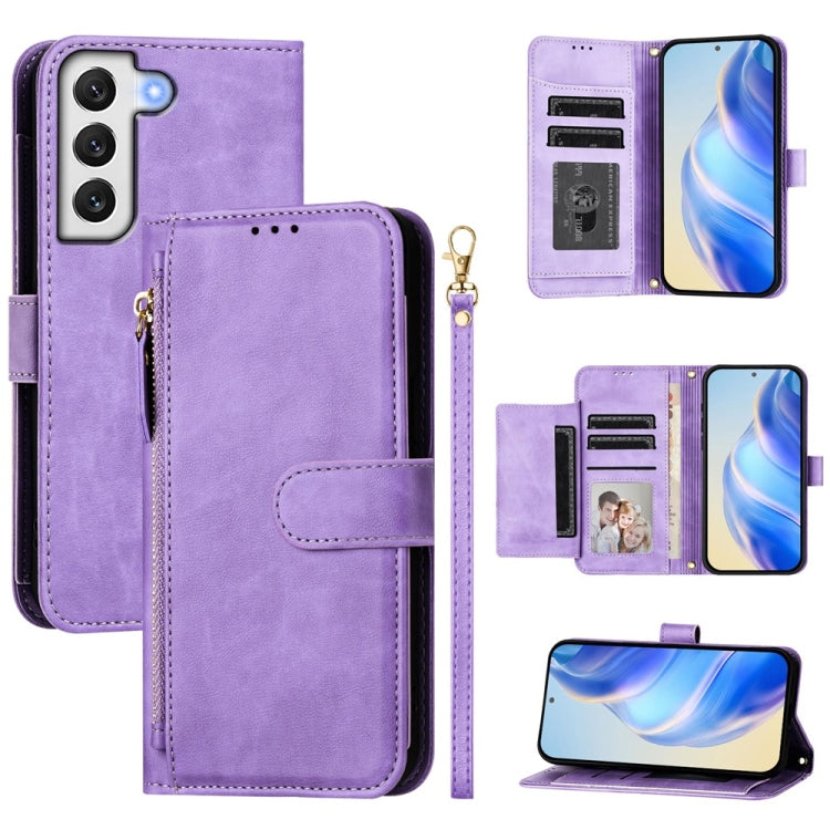 Multi-Card Slots Zipper Wallet Leather Phone Case, For Samsung Galaxy S23 5G, For Samsung Galaxy S22 Ultra 5G, For Samsung Galaxy S22+ 5G, For Samsung Galaxy S22 5G, For Samsung Galaxy S21 FE 5G