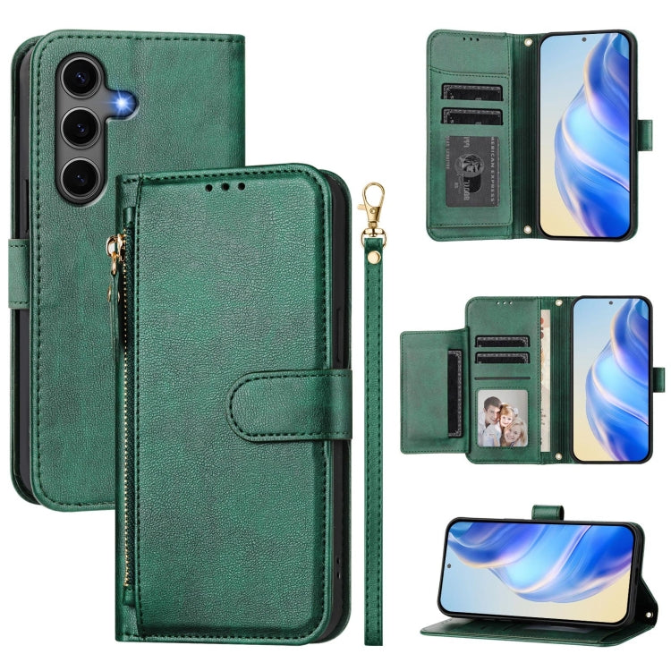 Multi-Card Slots Zipper Wallet Leather Phone Case, For Samsung Galaxy S25 5G, For Samsung Galaxy S25+ 5G, For Samsung Galaxy S25 Ultra 5G, For Samsung Galaxy S24 FE 5G, For Samsung Galaxy S24 Ultra 5G