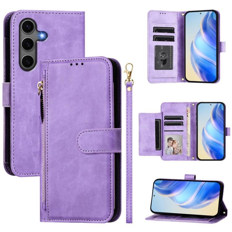 Multi-Card Slots Zipper Wallet Leather Phone Case, For Samsung Galaxy S25 5G, For Samsung Galaxy S25+ 5G, For Samsung Galaxy S25 Ultra 5G, For Samsung Galaxy S24 FE 5G, For Samsung Galaxy S24 Ultra 5G