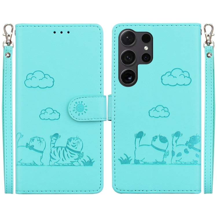 Cute Cats RFID Leather Phone Case, For Samsung Galaxy S25 5G, For Samsung Galaxy S25+ 5G, For Samsung Galaxy S25 Ultra 5G, For Samsung Galaxy S24 FE 5G, For Samsung Galaxy S24 Ultra 5G