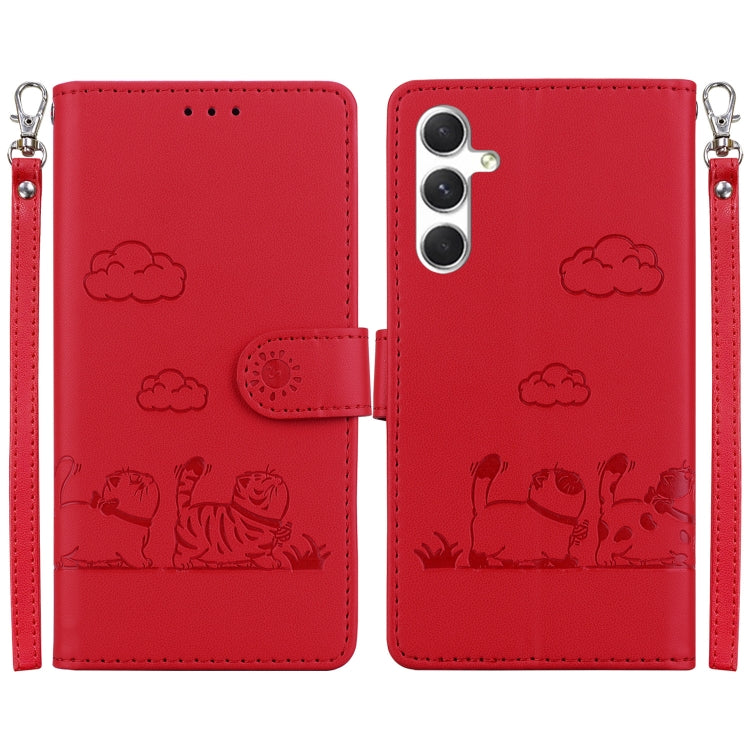 Cute Cats RFID Leather Phone Case, For Samsung Galaxy S25 5G, For Samsung Galaxy S25+ 5G, For Samsung Galaxy S25 Ultra 5G, For Samsung Galaxy S24 FE 5G, For Samsung Galaxy S24 Ultra 5G